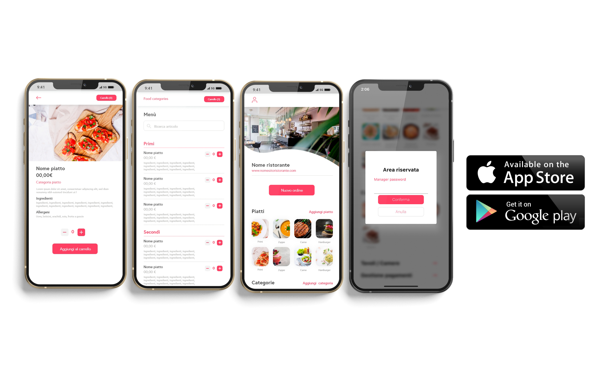 Ranjet, Mockups design, iOS app, Android app, Mobile app, Restaurant management